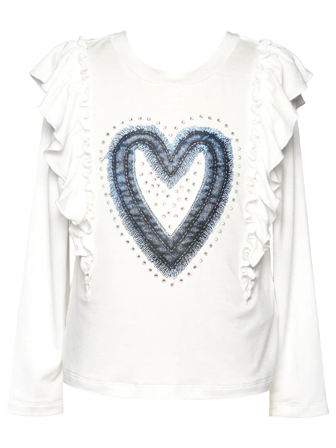 2 Pc LS Ruffle Top w/Heart &amp; Flared Love Pant
