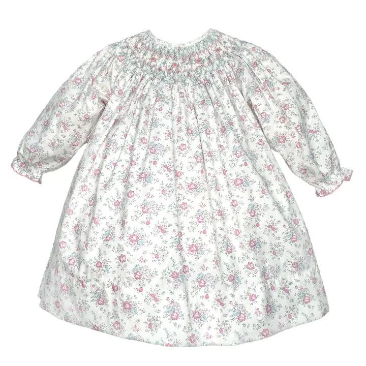 Hand Bishop Smocked Floral Print Dress, Size: 3m