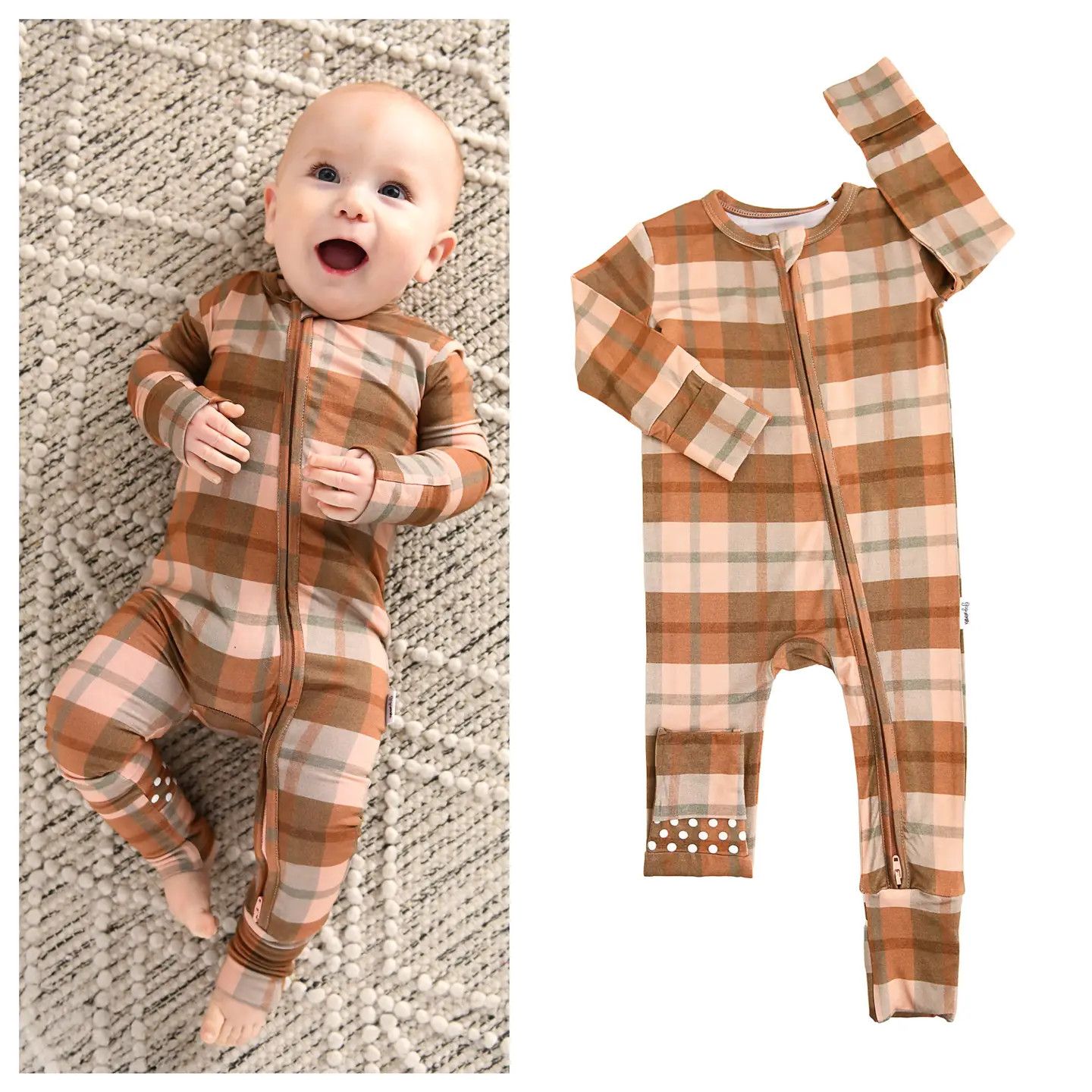 Asher ZIP Bamboo Plaid One Piece
