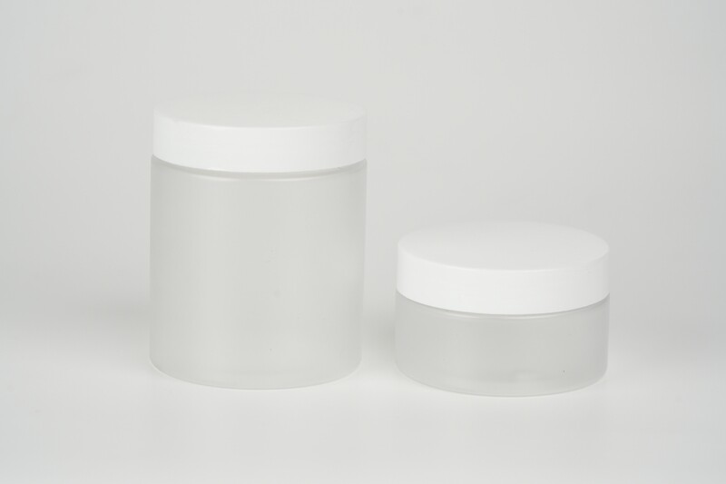 Pet Jar Clear Round White Cap