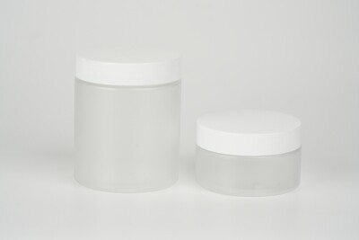 Pet Jar Clear Round White Cap