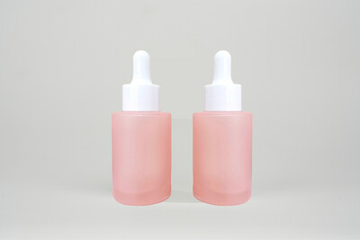 Glass Serum Bottle Frosted Pink
