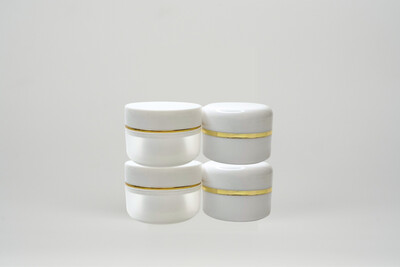 Round Cream Jar With Gold Lining