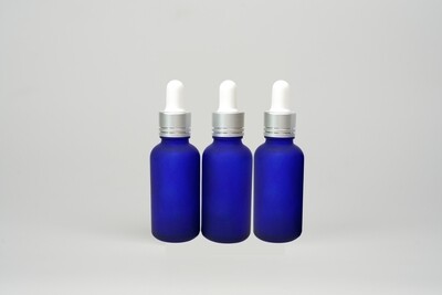 Glass Serum Bottle Matte Cobalt Blue