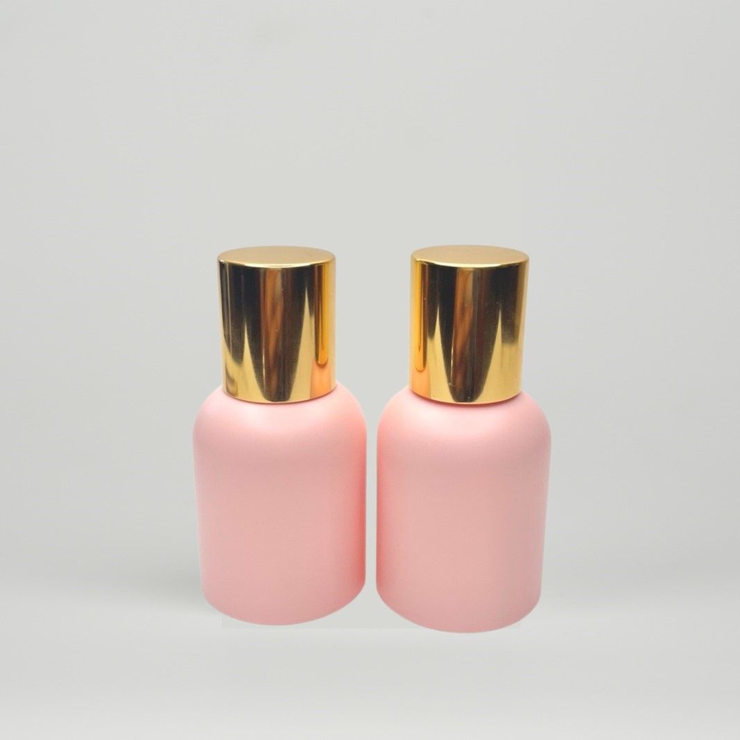 Matte Pink Toner Bottle with UV Gold Cap