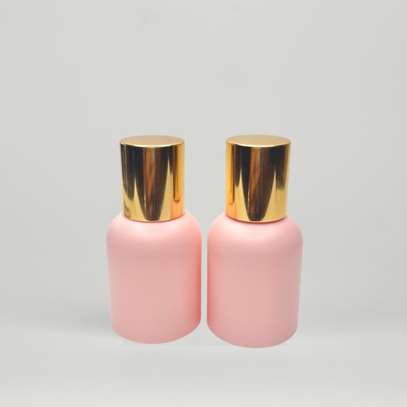 Matte Pink Toner Bottle with UV Gold Cap
