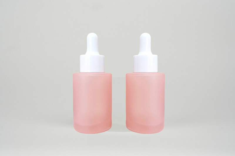 Glass Serum Bottle Frosted Pink
