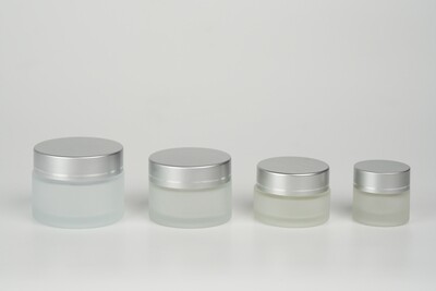 Frosted Glass Cream Jar