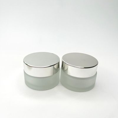 FROSTED GLASS JAR + SHINY SILVER CAP