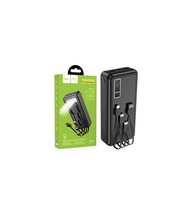 Hoco J77A 20,000 mAh Power Bank with Cable - Black
