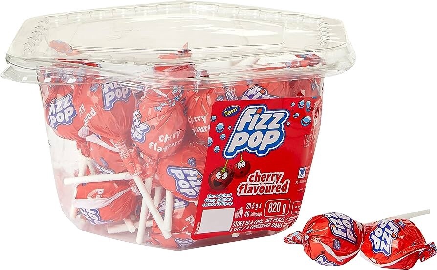 Fizz Pops Cherry (Tub 40) 20.5g