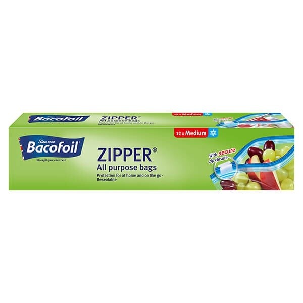 Bacofoil 12 Bags Zipper Medium 3L