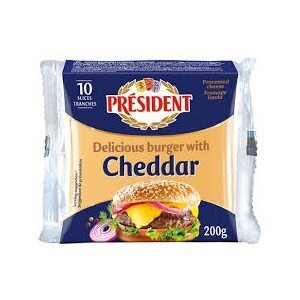 President 10 TRANCHES BURGER CHEDDAR 200g
