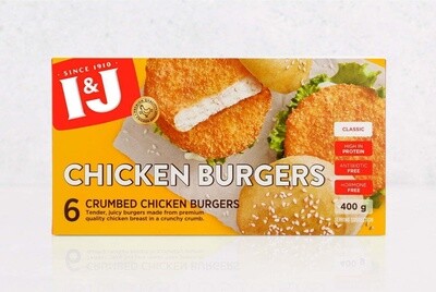 I&amp;J Chicken Burgers 400g