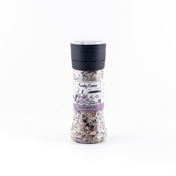 Black Garlic Salt Funky Ouma Grinders 310g Bottle