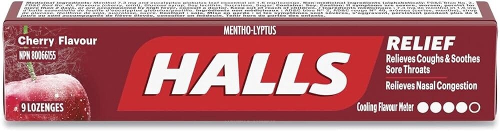 Cherry Halls Lozenges 9 Units