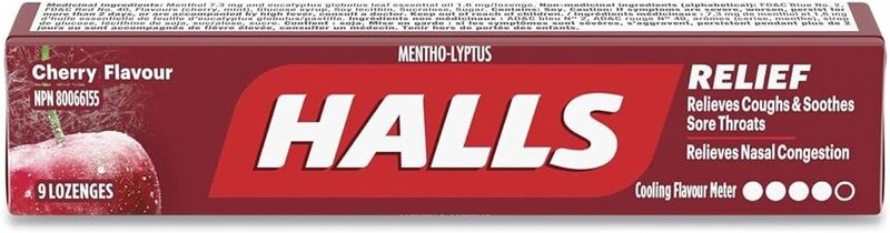 Cherry Halls Lozenges 9 Units