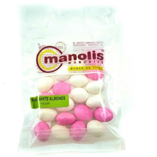 Pink &amp; White peanuts Manolis 100g Bag