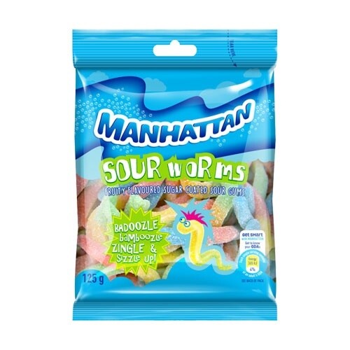 Sour Worms Manhattan 125g Pack