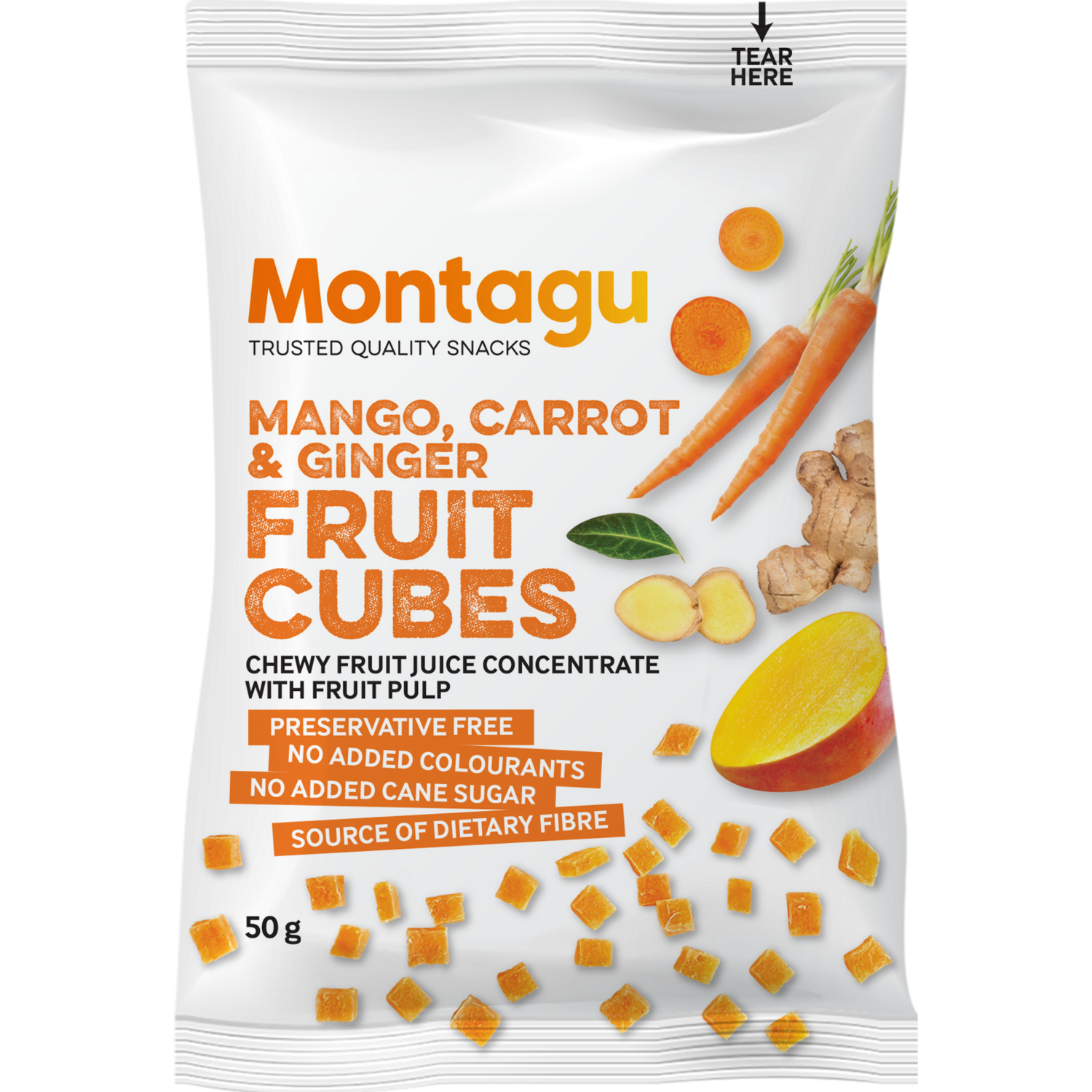 Carrot, Mango &amp; Ginger Montagu Fruit cubes