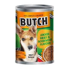 Beef &amp; Boerewors Butch Dog Food 820g Tin