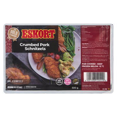 Eskort Crumbed Pork Schnitzel 500g