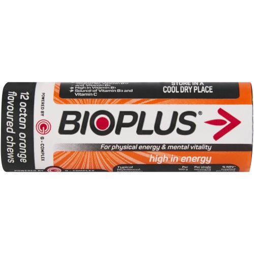 Bioplus Energy Chew Octanic Orange 12&#39;s Roll