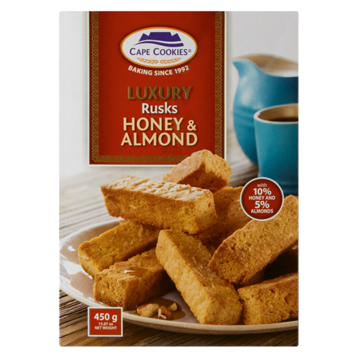 Cape Cookies Rusk Honey &amp; Almond 450g Bag