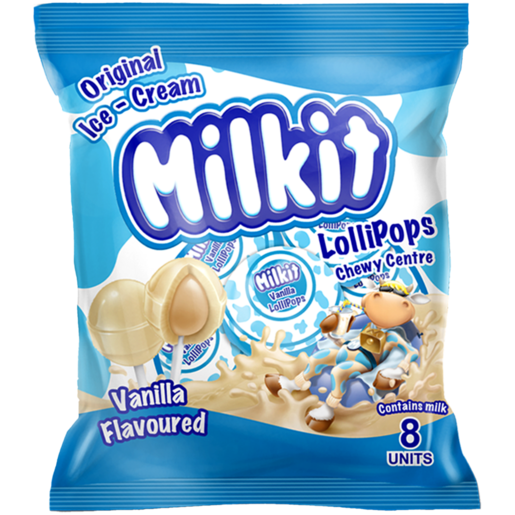 Milkit Chewy vanilla lollipops