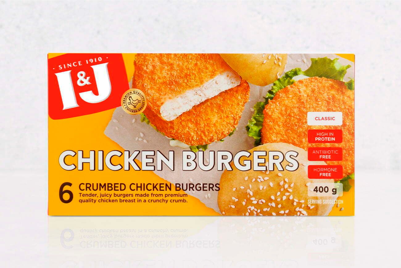 I&amp;J Chicken Burgers 400g