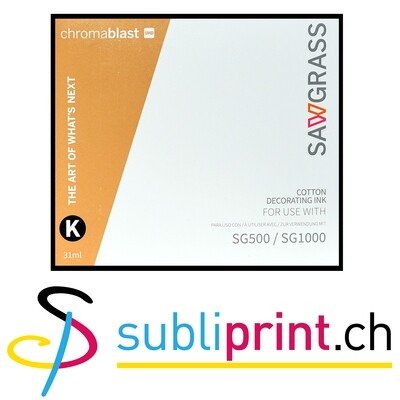ENCRE NOIR SUBLIMATION SAWGRASS CHROMABLAST COTON POUR SG500 / SG1000