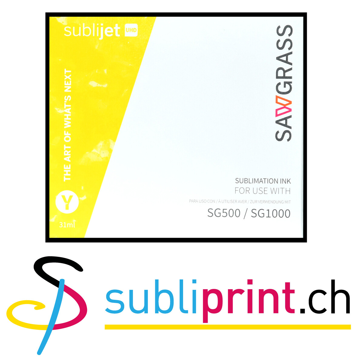 ENCRE JAUNE SUBLIMATION SAWGRASS POUR SG500 / SG1000