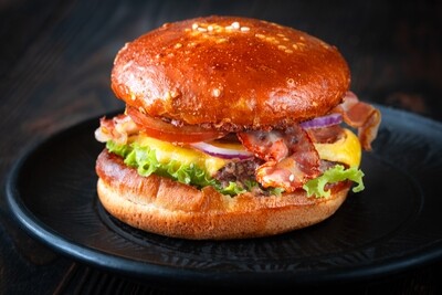 Ferdinands Baconburger av Frilandsgris. Stekt.