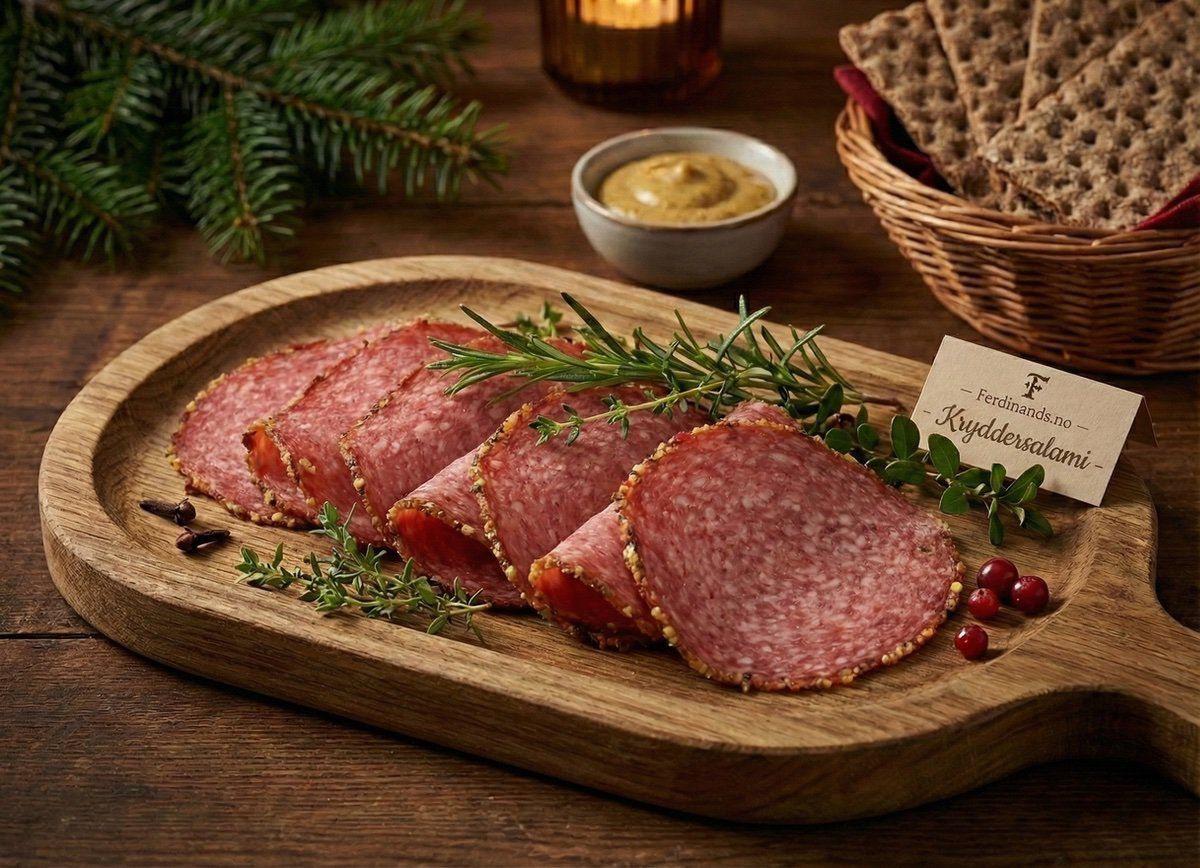 Krydder Salami i skiver. Svindland