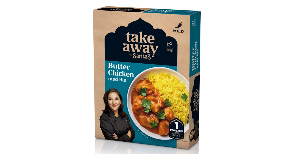 Butter Chicken med Ris. Saritas. Fryst.