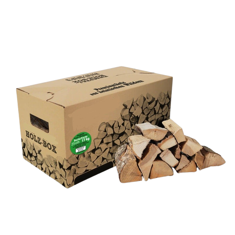 Brennholz im Karton - Buche 33cm.