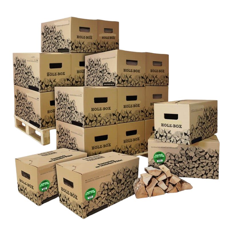 Brennholz im Karton - Buche 25cm - 20 Stück.