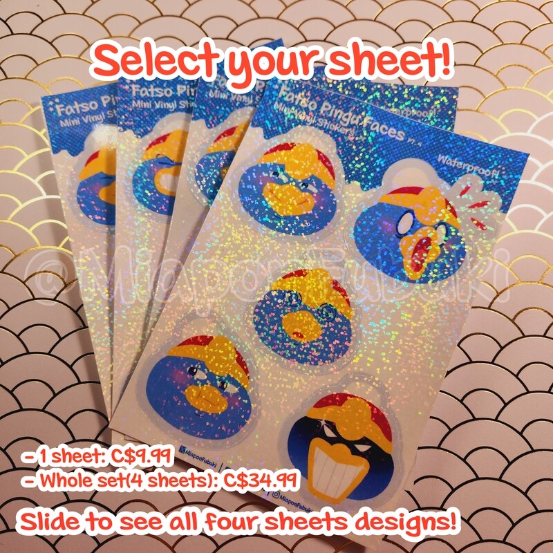 Fatso Pingu Face Stickers