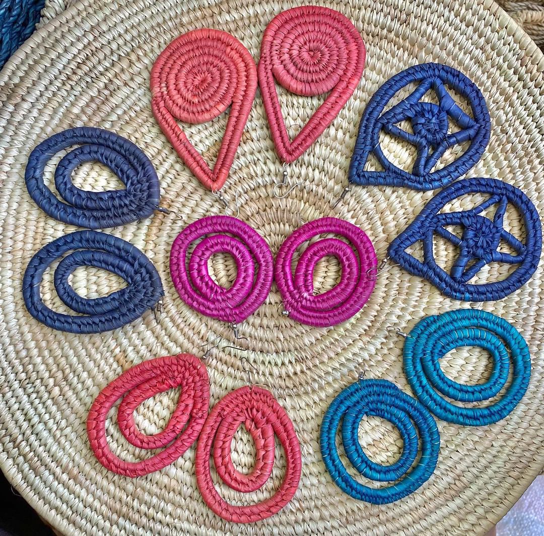 Rattan / Raffia earrings