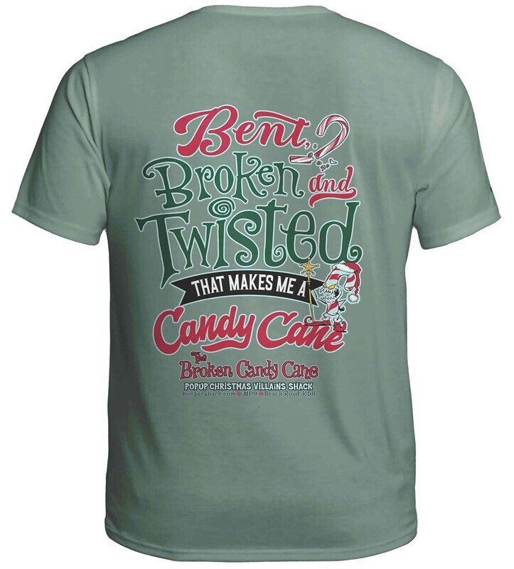 Broken Candy Cane Short Sleeve T-shirt Elf Green