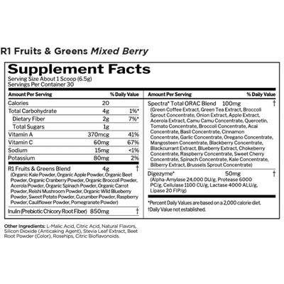 FRUITS, GREENS &amp; ANTIOXIDANTS