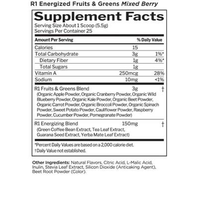 ENERGIZED FRUITS &amp; GREENS