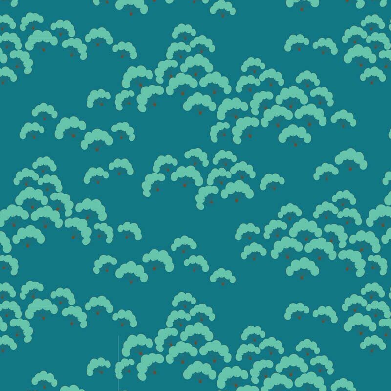 Tilda Bloomsville - Cotton Bloom - Petrol