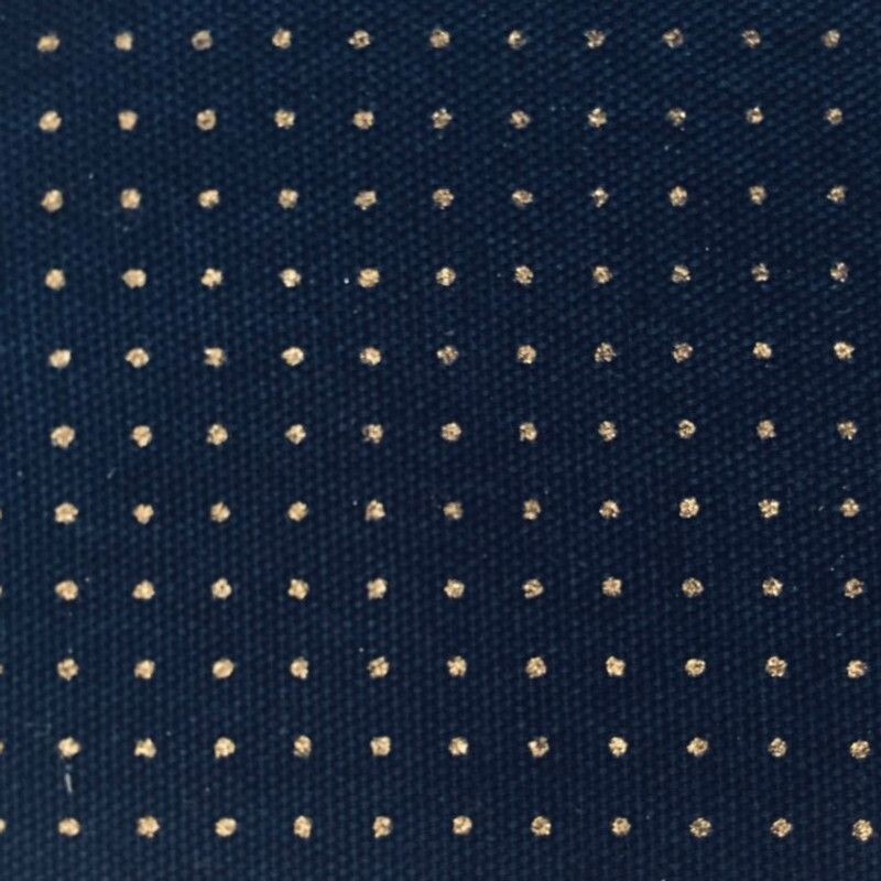 Stencilled Sashiko Fabric - Dot Grid Navy