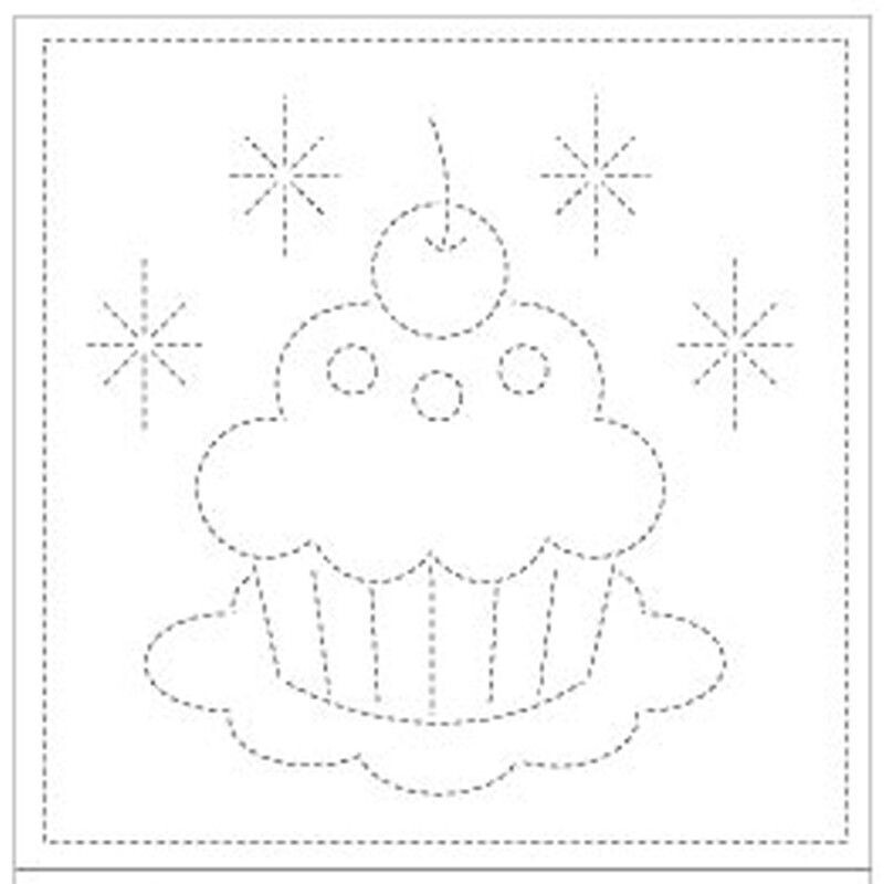 Sashiko Sampler - Cupcake - White