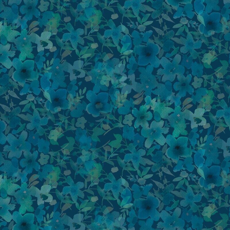 Blue Meadow Digital Flower Fancy by Sue Zipkin for Clothworks