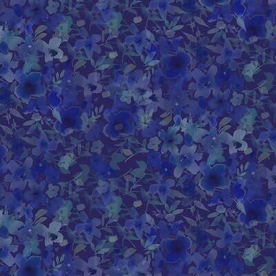 Blue Meadow Digital Flower Fancy by Sue Zipkin for Clothworks