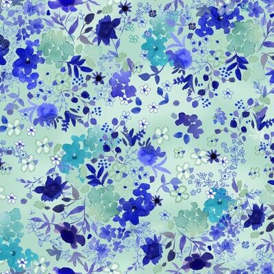 Blue Meadow Digital Garden Mix by Sue Zipkin for Clothworks