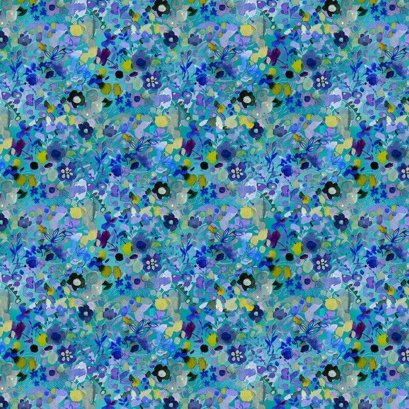 Blue Meadow Digital Garden Delight by Sue Zipkin for Clothworks