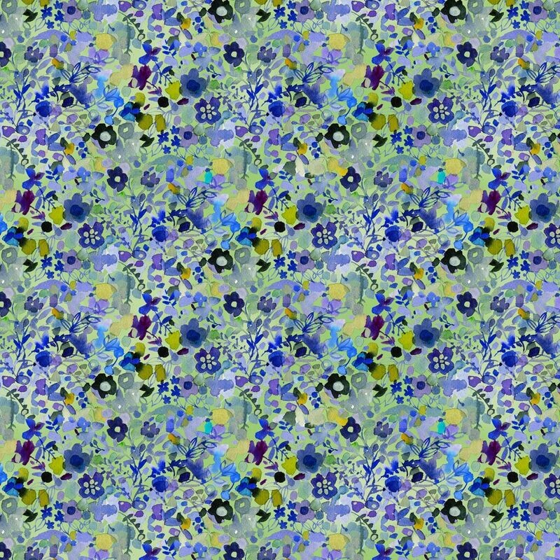 Blue Meadow Digital Garden Delight by Sue Zipkin for Clothworks